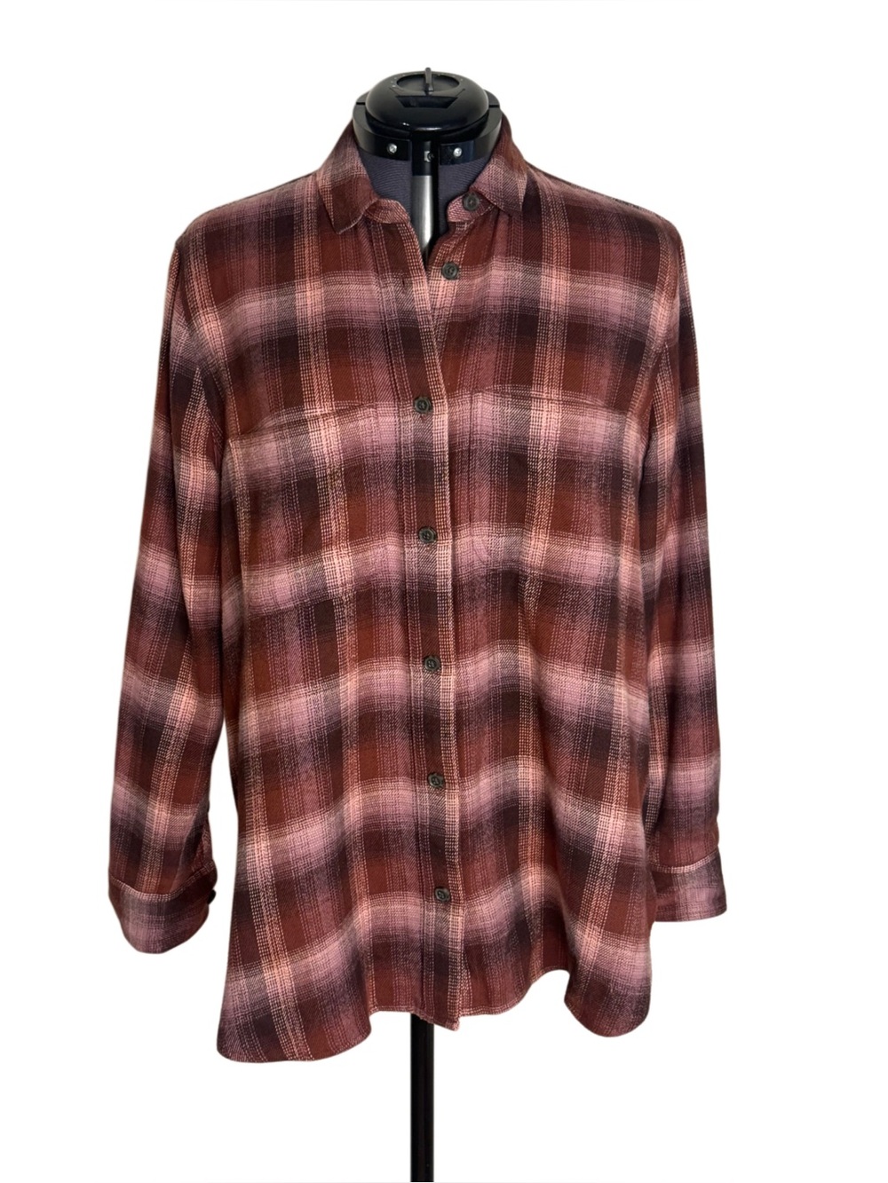Madewell Flannel Oversized Ex-Boyfriend Swing Shirt